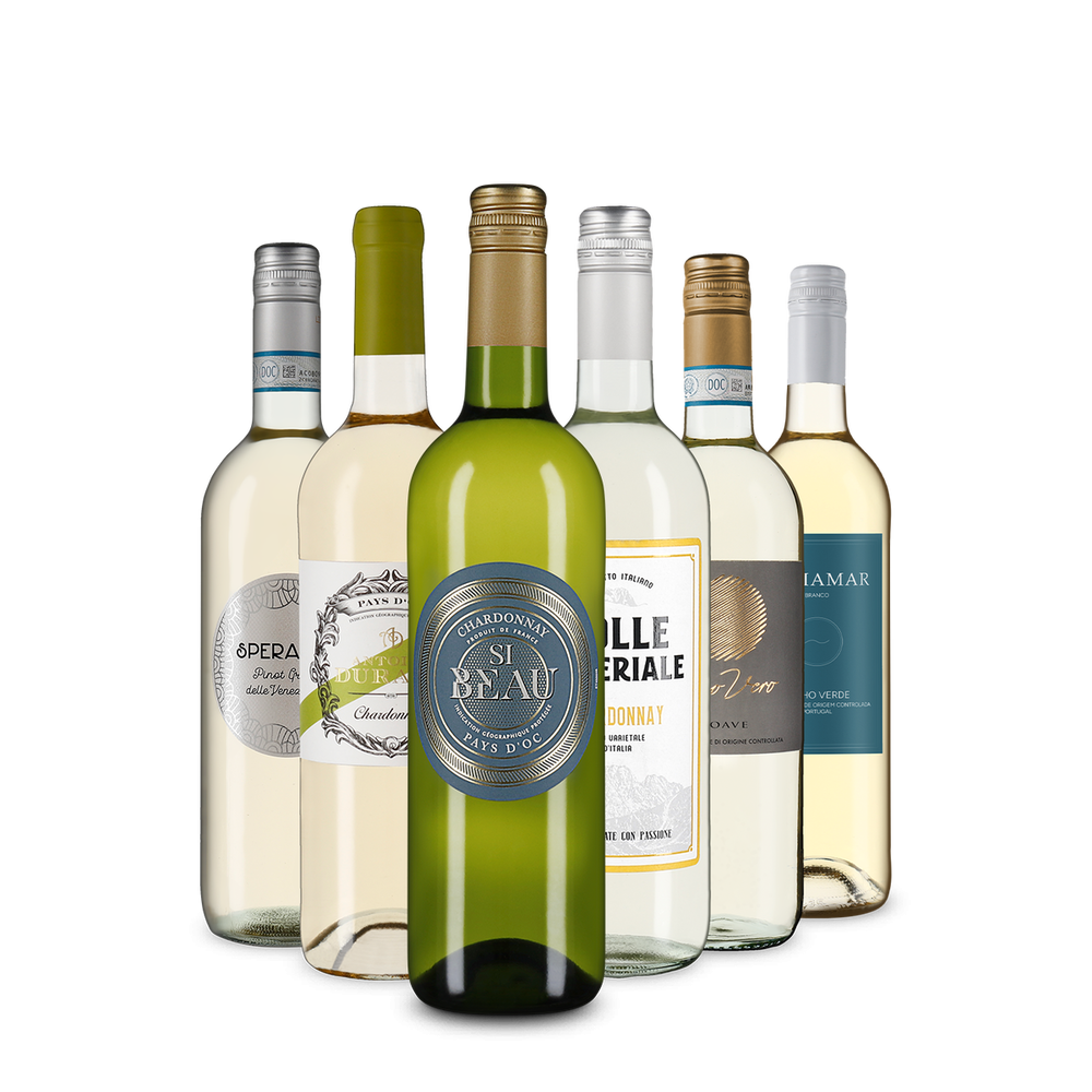 Selezione di vini bianchi dall'Europa