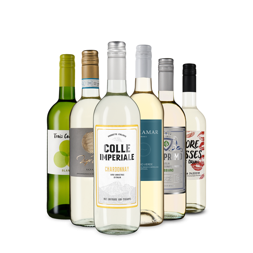 Selezione di vini bianchi dall'Europa