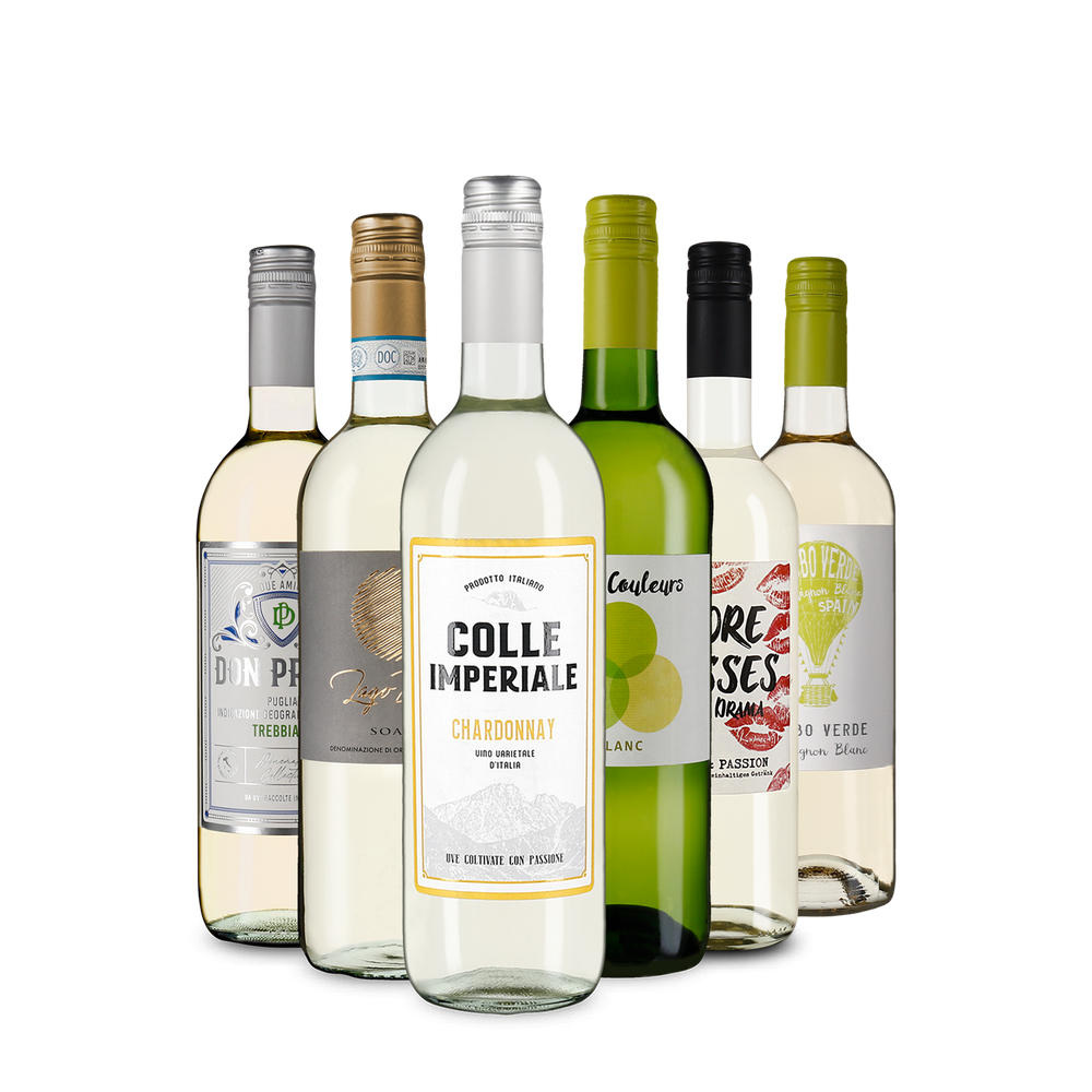 Selezione di vini bianchi dall'Europa