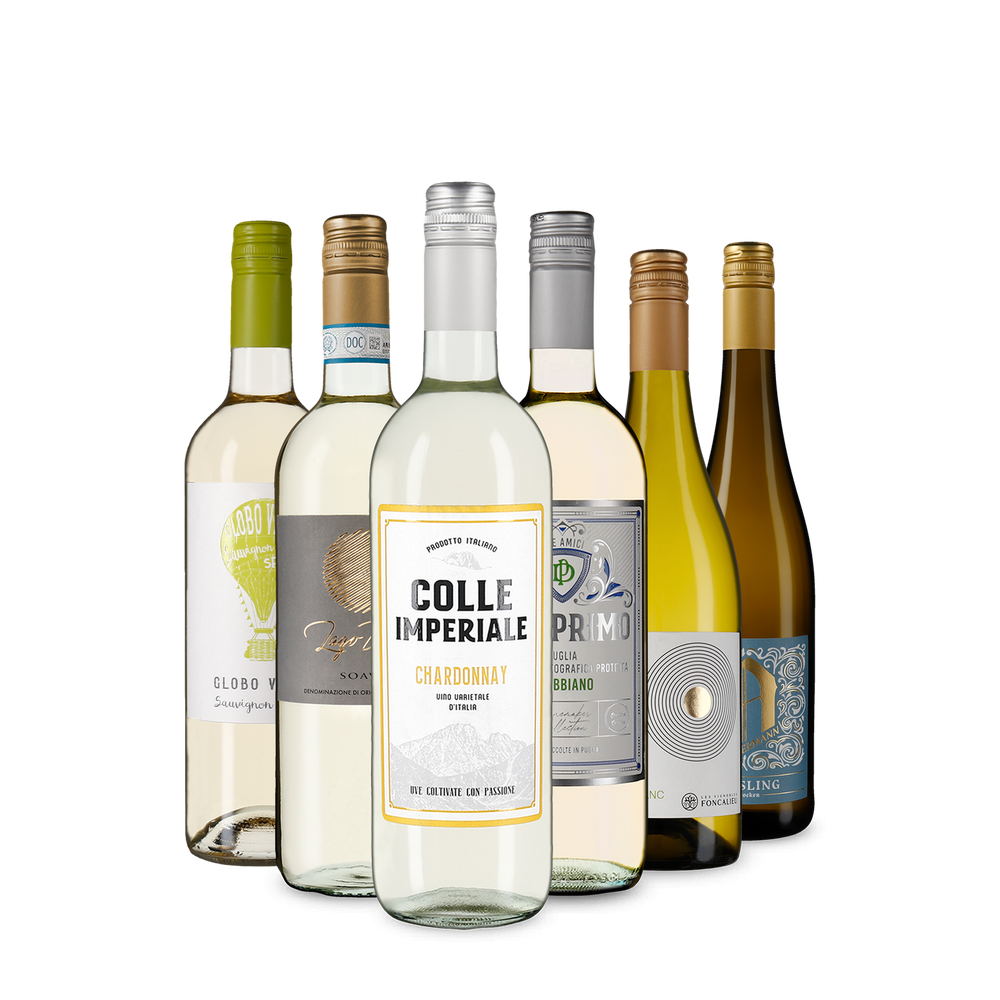 Selezione di vini bianchi dall'Europa
