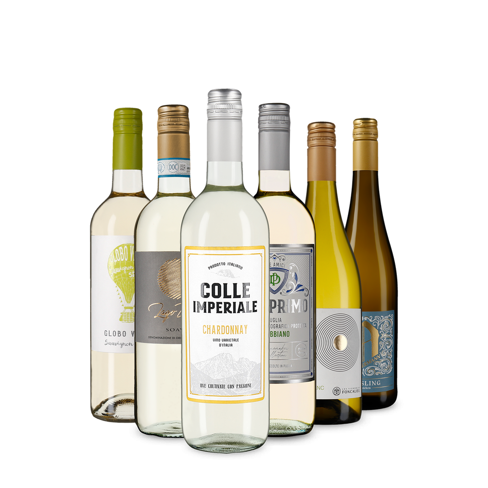 Selezione di vini bianchi dall'Europa