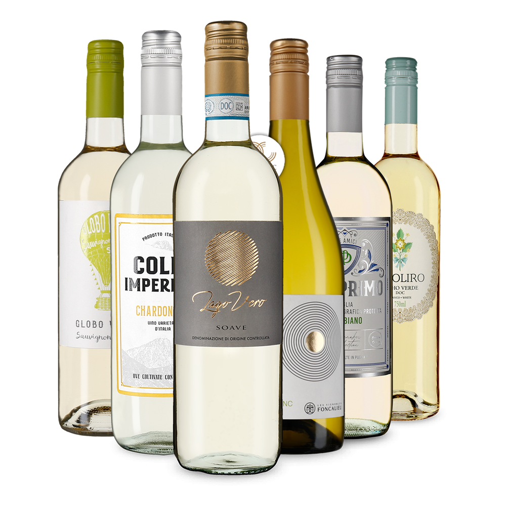 Selezione di vini bianchi dall'Europa