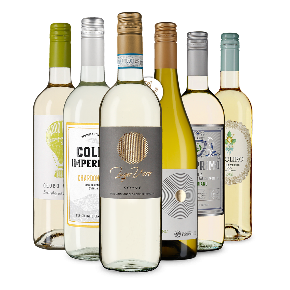 Selezione di vini bianchi dall'Europa