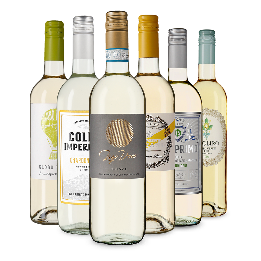 Selezione di vini bianchi dall'Europa