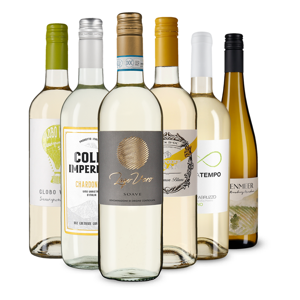 Selezione di vini bianchi dall'Europa