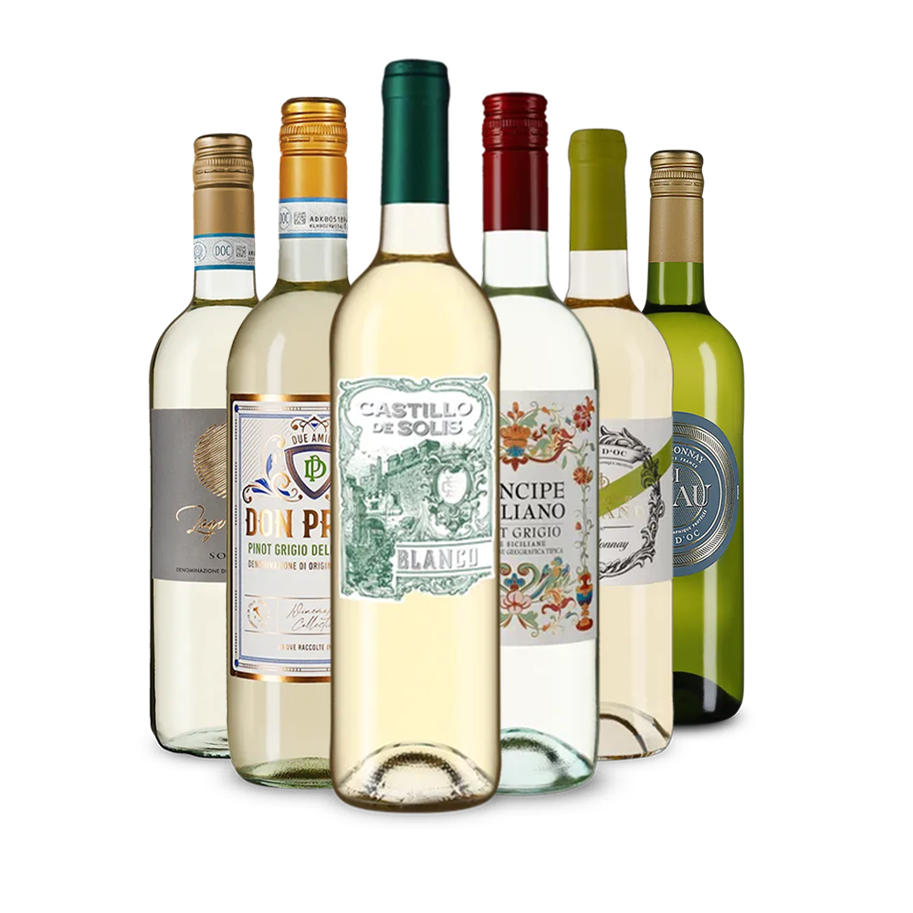 Selezione di vini bianchi dall'Europa