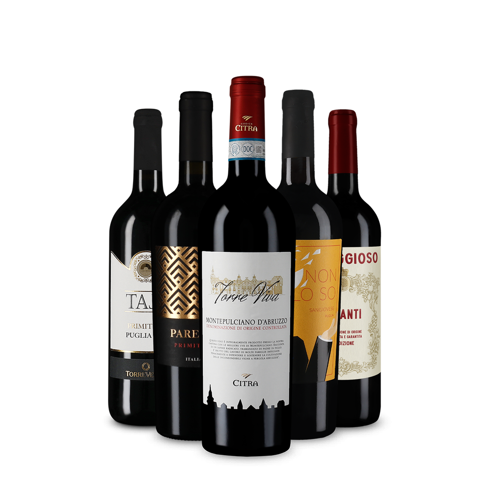 Selezione di vini rossi italiani
