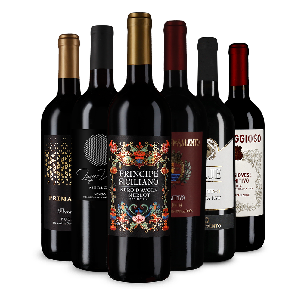 Selezione di vini rossi italiani