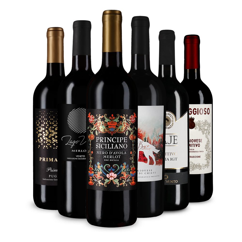 Selezione di vini rossi italiani