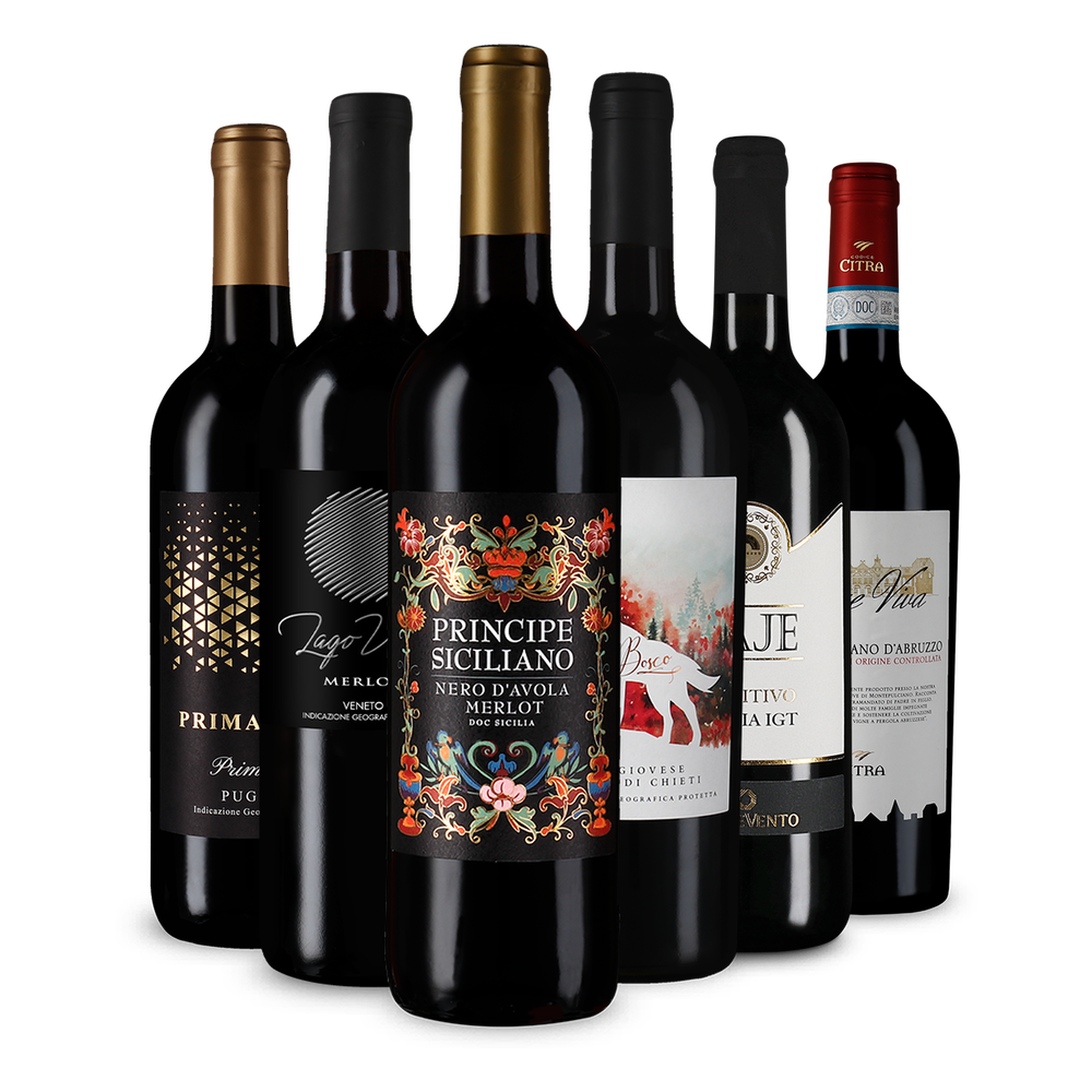Selezione di vini rossi italiani