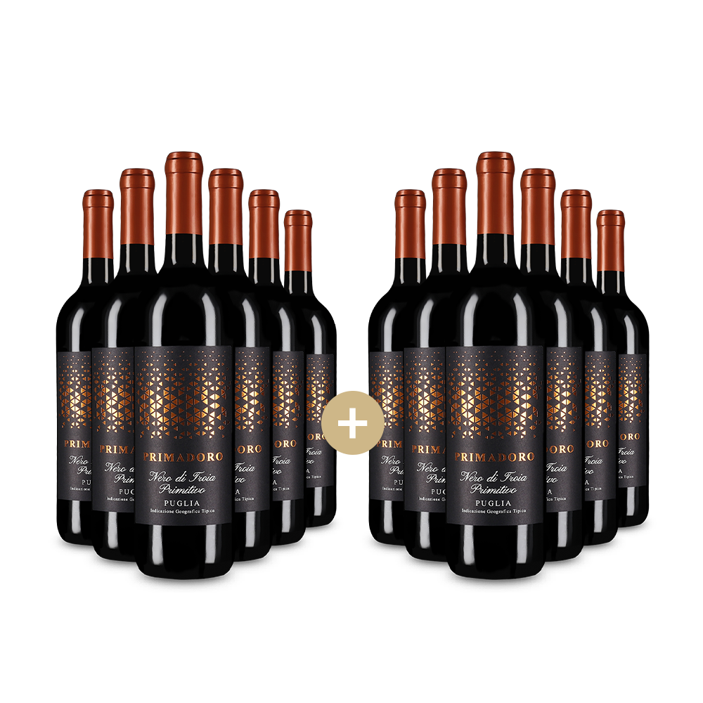 6+6 bottiglie Primadoro Nero di Troia Primitivo 2024 – Gold