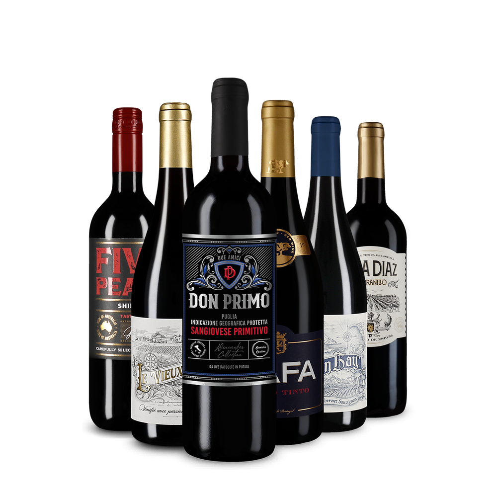 I vini rossi dell'anno 2025 in pacco da 6