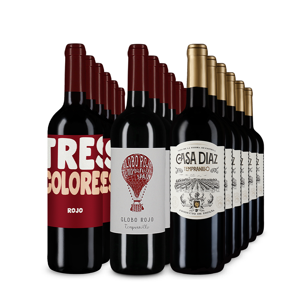 Vini rossi spagnoli in pacco gigante 3x6 – Gold