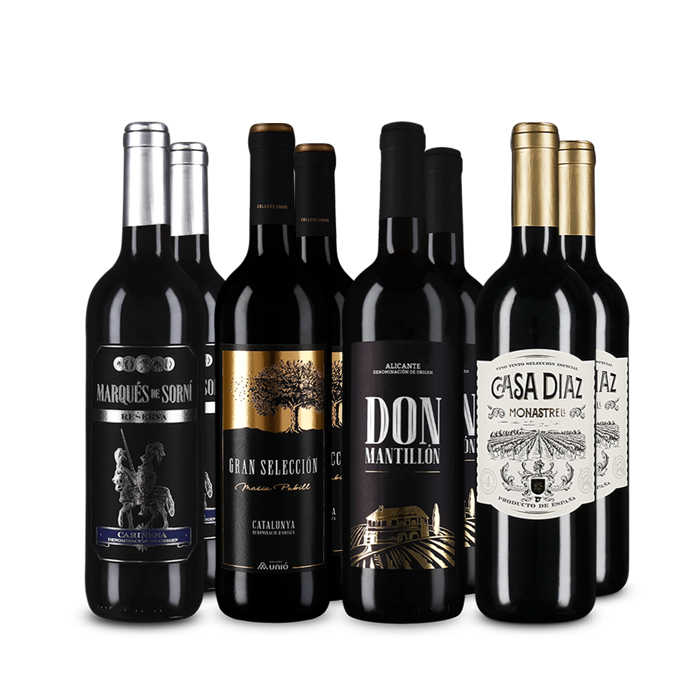 Vini rossi spagnoli premiati oro in pacco 4x2 – Gold