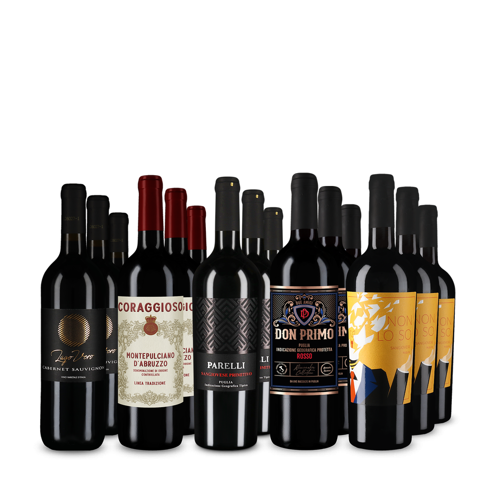 Vini rossi italiani in pacco XXL 5x3