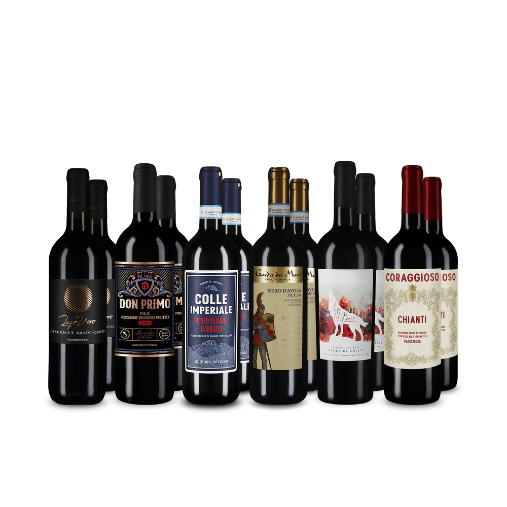 Viaggio nei vini italiani in pacco 6x2 – Gold