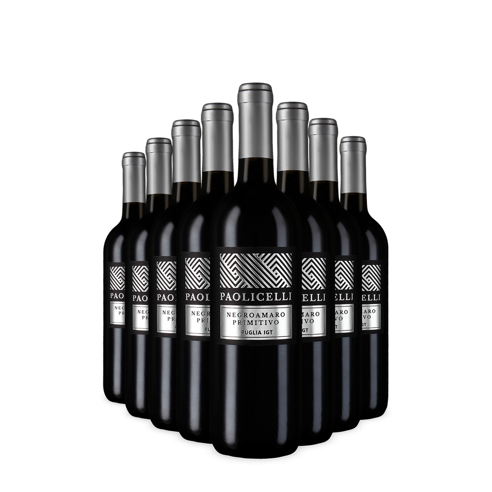 8 bottiglie Paolicelli Negroamaro Primitivo 2025 – Gold