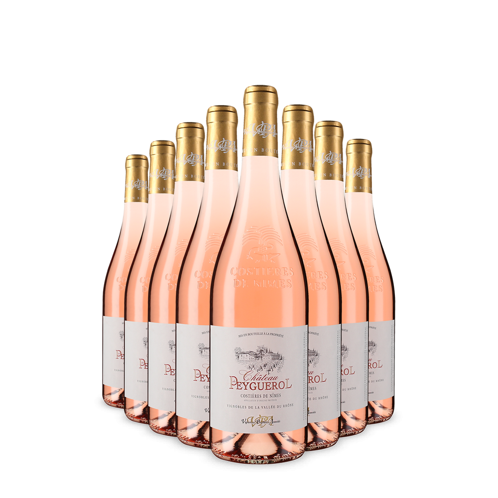 8 bottiglie Chateau Peyguerol Costières de Nimes rosato 2025 – Gold