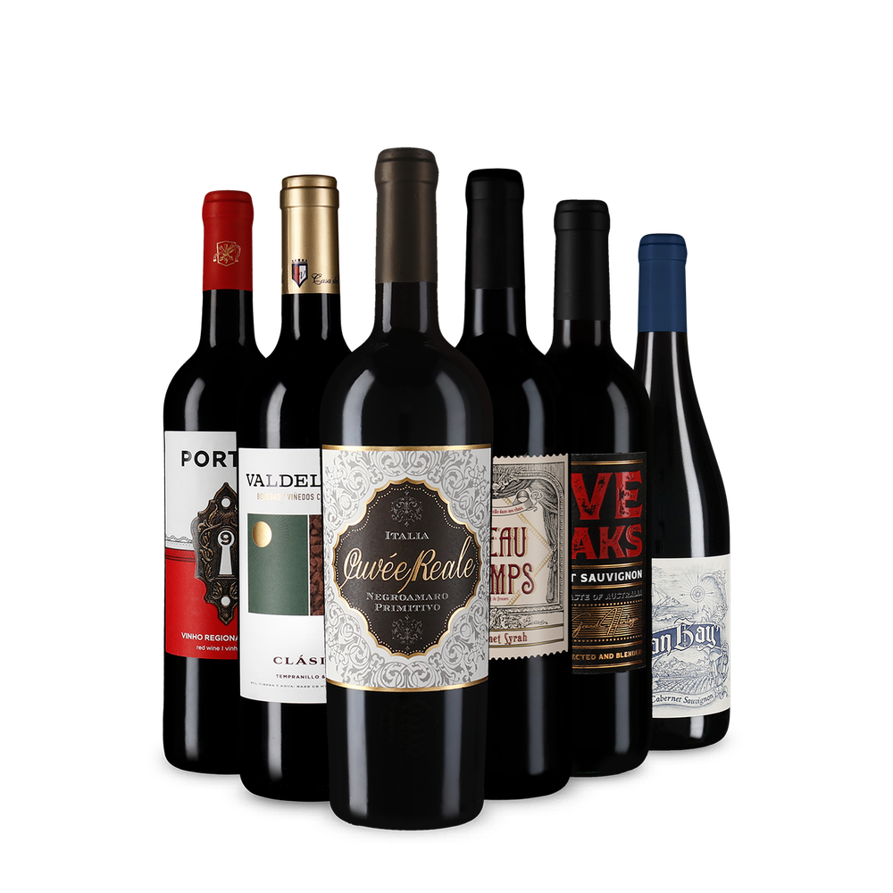 6x1 Selezione di vini rossi pluripremiati da tutto il mondo