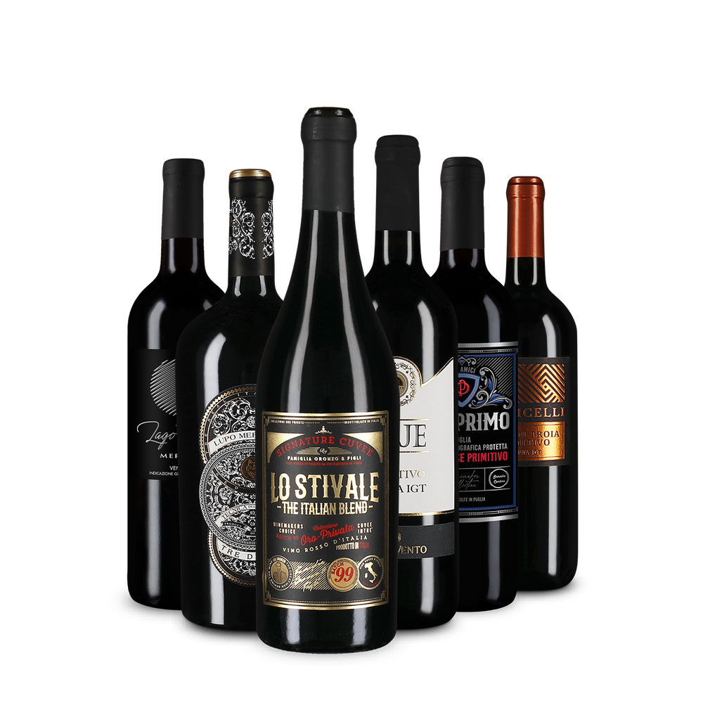 6x1 Vini rossi italiani pluripremiati