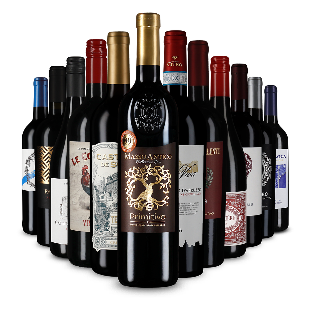 12x1 Varietà internazionale di vini rossi per l'autunno