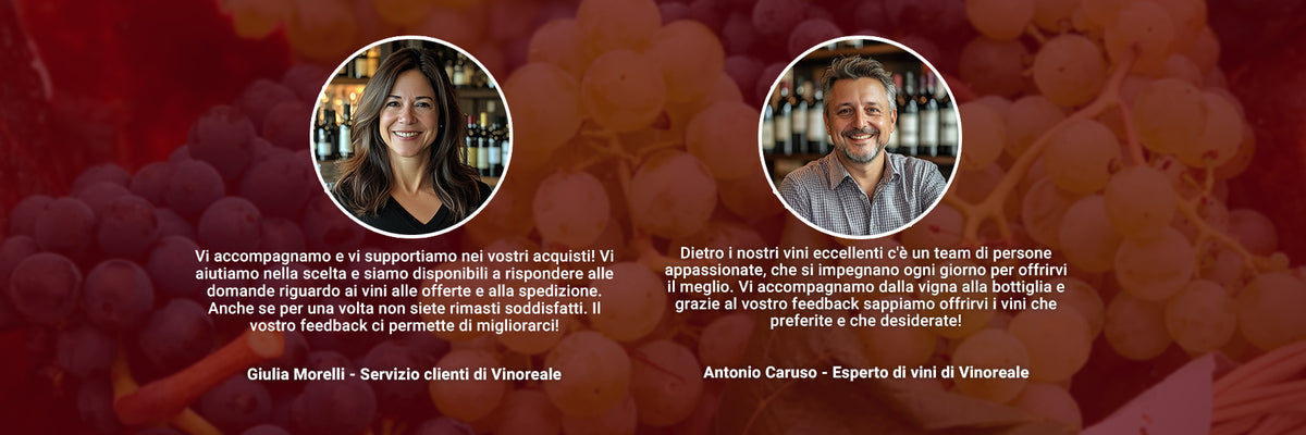 Giulia Morelli del nostro servizio clienti e Antonio Caruso, il nostro esperto di vini